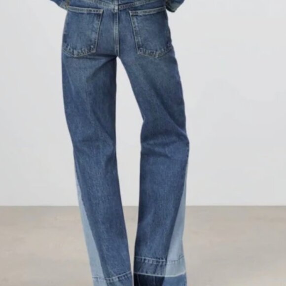 Zara Wide Leg Patchwork Jeans (Size 25) - Picture 6 of 6